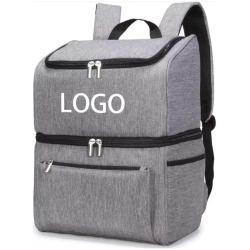 Wholesale Custom Lightweight Double Deck Lunch Backpack Outdoor Picnic Beach Wine Bottles Soft Reauable Cooler Tote Bag