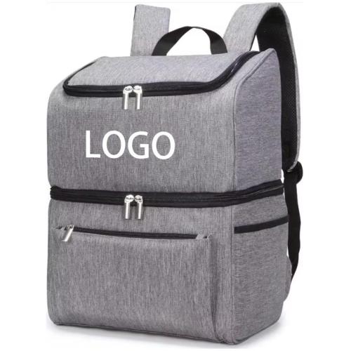 Wholesale Custom Lightweight Double Deck Lunch Backpack Outdoor Picnic Beach Wine Bottles Soft Reauable Cooler Tote Bag