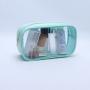 Custom Logo Stock Portable Waterproof Transparent PVC Makeup Bag Travel Clear PVC Wash Toiletry Cosmetic Bag