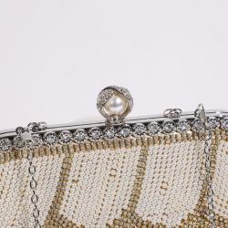 Wholesale Inlaid Diamond Tassel Handheld Chain Box Dinner Hand Bags Ladies Rhinestone Evening Bag Women Handbag