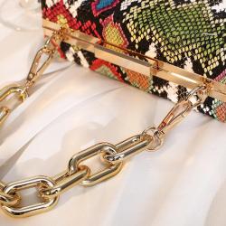 New Snake Pattern One Shoulder Retro Acrylic Chain Box Small Square Bag