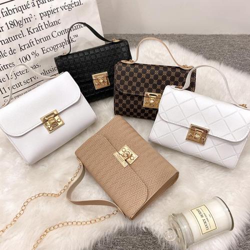 Ladies Handbags Fashion Cheap Pu Leather Women's Chain Crossbody Bag 2024 Simple and Fashionable Small Square Bag