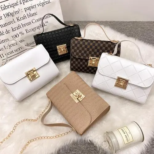 Ladies Handbags Fashion Cheap Pu Leather Women's Chain Crossbody Bag 2024 Simple and Fashionable Small Square Bag