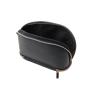 Black leather travel makeup storage women brush organizer zipper cosmetic bag gift