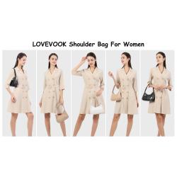 LOVEVOOK Small Purses Croc Pattern Clutch Purse, cute Vegan Leather shoulder bags Little bag women Mini Handbag and purses