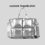 Customize various types of quilted bags winter down handbags fluffy tote bags casual large capacity tote bags handbag for ladies