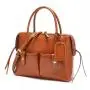 Retro oil wax soft PU leather high-capacity crossbody bags women's tote bag handbags