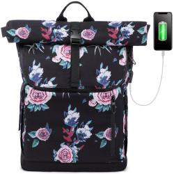 LOVEVOOK 2022 waterproof rolltop backpack 17.3  rose laptop compartment large university students travel women laptop backpacks