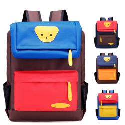 New Style Fashion Colorful Childishness Kids School Backpack Lightweight Kindergarten Primary School Cute Bear Pattern Schoolbag