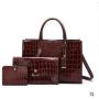 CCF111 Luxury Vintage Ladies Crocodile Pattern Shoulder Bags PU leather 3pc In One Ladies Handbag Set Messenger Bags For Women