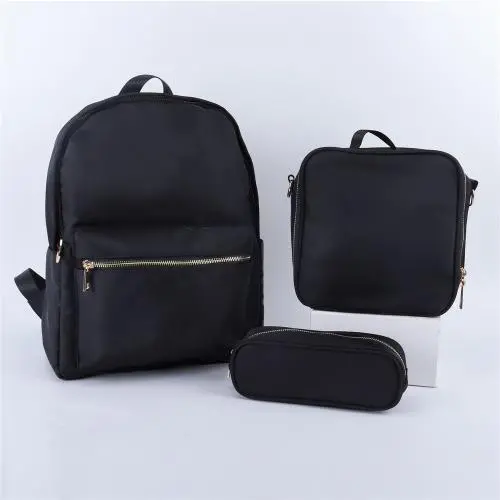 Keymay High Quality Fashion Blank Black Girl Backpacks Kids School Bags Organizer Travel Backpack Bag for Women