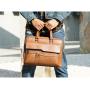 Men Retro  Business Laptop Briefcase China PU Wholesale Large Capacity Tote Pure Color Zipper Square Handbags