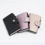 Custom leather pop up wallet card holder saffiano pattern metal wallet leather aluminum wallet