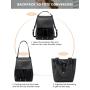 LOVEVOOK 2pcs/set Fashion Designer Vegan PU Leather Backpack Satchel Bags Convertible Tote Bag Work handbags for women luxury