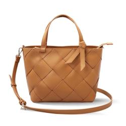 2024 Custom Top Grain Leather Luxury Handbag For Ladies Women Weave Tote Bag