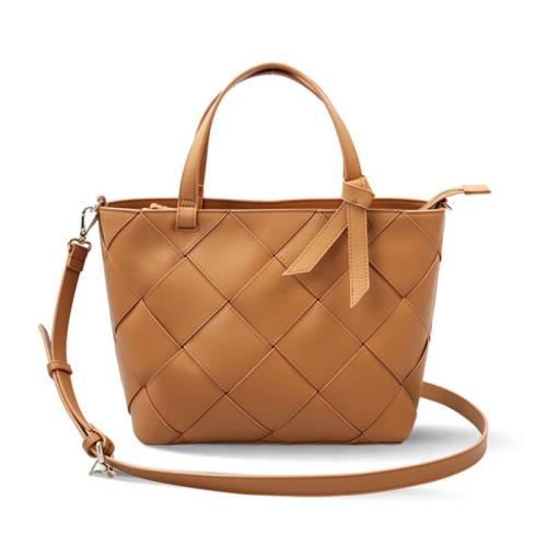 2024 Custom Top Grain Leather Luxury Handbag For Ladies Women Weave Tote Bag