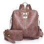 Lady Designer Bag 3 in 1 Pu Leather Cow  Leopard Print Pattern Backpack for Women Solid Colors Satchel Sling Purse Golden Zipper