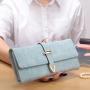 Super Hot Selling ladies Fashion Grid wallet Elegant Foldable Faux Suede woman purse wholesale for all seasons sac tendance 2024