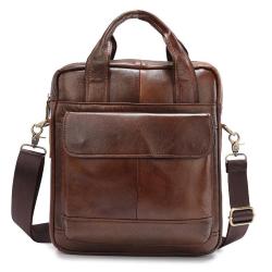 XL348 Laxury Style Genuine Leather Multi-layer Messenger Bag Wear-resistant Durable Bag First Layer Cowhide Men's Shoulder Bag