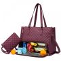 LOVEVOOKNew 2pcs elegant ladies shoulder bags luxury daily insulated cooler bag school business waterproof women laptop handbags