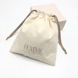 Natural Cotton Drawstring Dust Bag With Waterproof Cloth Swimsuit Underwear Clothes Shoe Packaging Cotton Dust Pouch