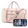 LOVEVOOK wholesale quilted carry on bags 2pc travel organizer bag set custom women travelling gym weekender luggage travel bag