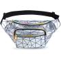 Gelory Fashion Casual Travel Shopping Hiking Women Men Fanny Pack PU Leather Waist Bag with 5 Pouches