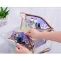 Custom Women Fashion Travel Glitter Cosmetics Bag PU Laser Makeup Bags Waterproof Toiletry Bag