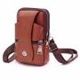 New leather multi-functional waist bag for men wearing leather belts