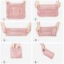 Gelory Custom Logo High Quality Packing Cubes Travel Portable Luggage Organizer Bag 7 Pcs Set With Toiletry Bag