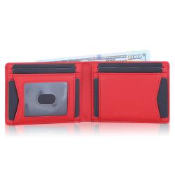 Vintage Custom LOGO Men  Leather Wallet Luxury Short  Leather Credit Card Wallet With Embossing Logo