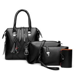 Hot Selling 2022 Fashion European Exquisite Tassels Ladies Shoulder Bag High Quality PU Leather 4 pcs Handbag Sets For Women