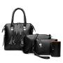 Hot Selling 2022 Fashion European Exquisite Tassels Ladies Shoulder Bag High Quality PU Leather 4 pcs Handbag Sets For Women
