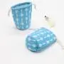 Custom Full Printing Round Bottom Cotton Gift Drawstring Gift Tableware Storage Bag Dust Cotton Packaging Pouch