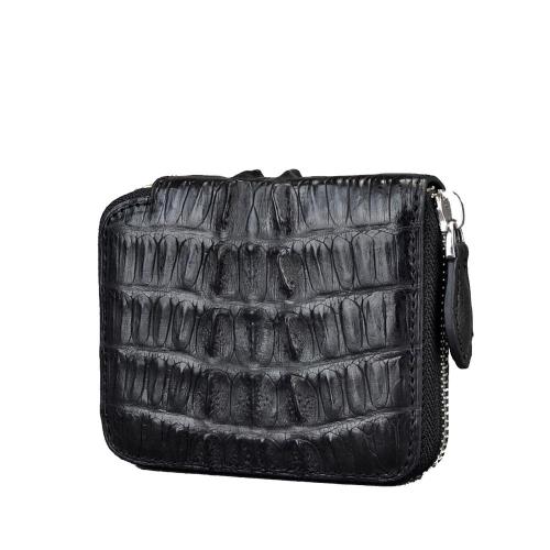 Carteras Dompet Custom Luxury Genuine Real Crocodile Skin Leather Men Women Short Zipper Coin Money Purse Card Holder Wallets