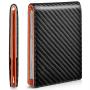Custom money clip mens leather carbon fiber money clip wallet for men