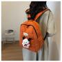 HR768 New Fashion Cotton Ladies Backpack Tote School Bags Outdoor Casual Bag Soft Backpack With Pendant Daypack Bag