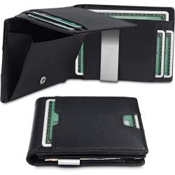 Wholesale leather money clip slim front pocket wallet rfid Blocking mens wallet money clips