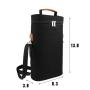 Insulated Two Bottle Wine Cooler Bag With Handle Portable Shoulder Bag Custom Logo