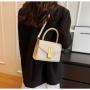 ZR540 Women's Bags Fashion Girl Clemence Solid Color Small Square Bag Simple Lattice Zipper Shoulder Crossbody Bag Female Party