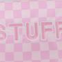 Pink Makeup Bags XL Size Waterproof Nylon Cosmetic Bag with Inner Pocket Check Nylon Zipper Pouch STUFF Sewn On Make Up Bag