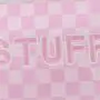 Pink Makeup Bags XL Size Waterproof Nylon Cosmetic Bag with Inner Pocket Check Nylon Zipper Pouch STUFF Sewn On Make Up Bag