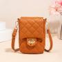 2024 Ladies Embroidered Diamond Grid Crossbody Phone Bag Women's Shoulder Bags with Exclusive Design