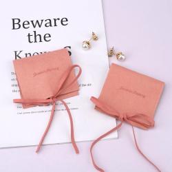 Custom Logo Printing Microfiber Jewelry Pouch Small Emboss Envelope Earring Necklace Packing Microfiber Bag