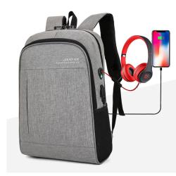 ZR906 Men Laptop Bag Anti Theft USB Computer Cover Backpack Oxford Waterproof Zipper Print Logo Backpack Business Schoolbag