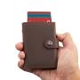 Wholesale genuine leather metal wallet credit card holder aluminium card holder smart wallet
