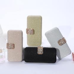 Super sparkly pink rhinestone personality trend fashion dress party bag women's wedding acrylic clutch bag
