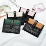 Slim Crocodile Embossed Leather Top Grain Cowhide Id Card Holder Wallet Colorful Macaroon With Press Button Closure Holder