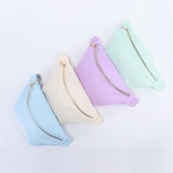 Keymay Candy Color Gold Hardware Inner Zipper Pocket Crossbody Bag Waterproof Nylon Waist Bag Waist Pack Adult Fanny Bag