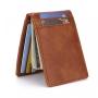 ZHF014 Creative Men's Purse PU Card Bag RFID Anti-theft Brush Dollar Clip Fashion Crazy Horse Pattern Card Set Wholesale